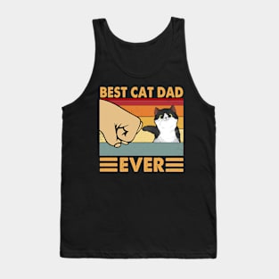 Best Cat Dad Ever Vintage Funny Cat Dad Fathers Day Tank Top